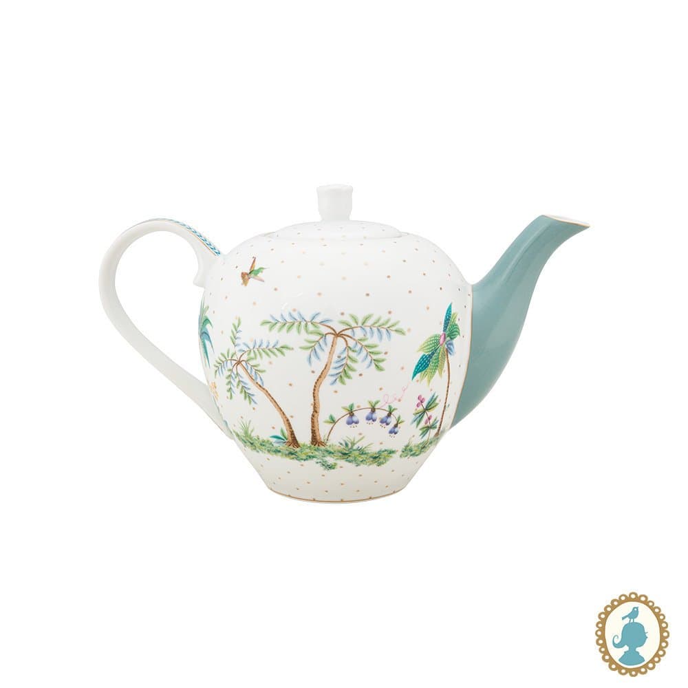 Bule De Porcelana Pequeno Dots Jolie Pip Studio Branco 750 ml
