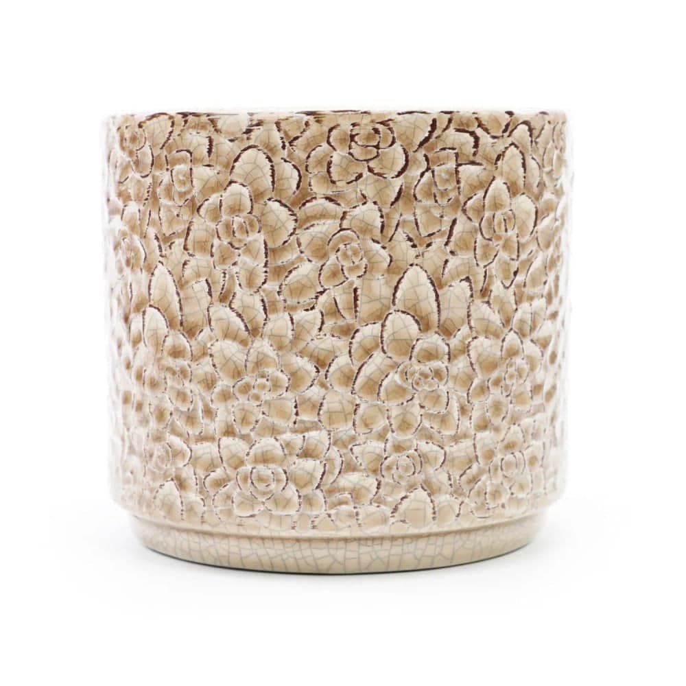 Cachepot de Cerâmica 12x14x14cm Capuccino - Hub.me