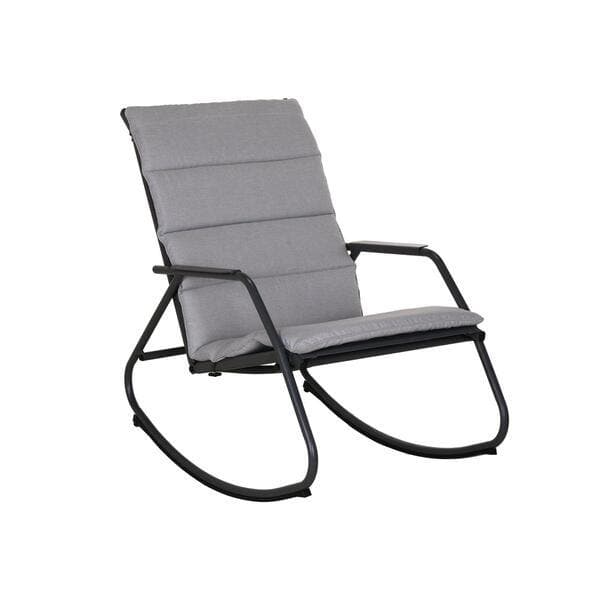 Cadeira de Balanço em Metal Tecido 90x61 cm Cinza Lyco Naterial