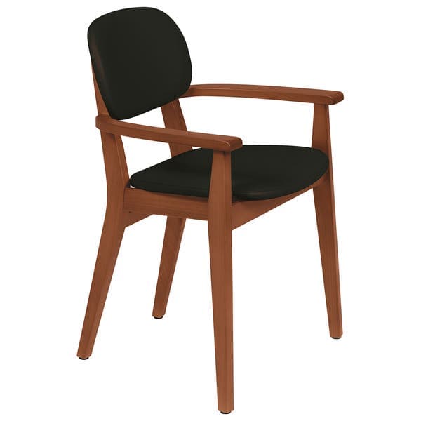 Cadeira de Jardim em Madeira 83x57,3cm com Braço Amêndoa|Preto London Piazza Tramontina