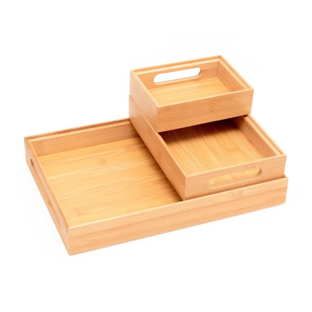 Caixa Organizadora de Bambu Empilhável 15,1x11cm - Oikos