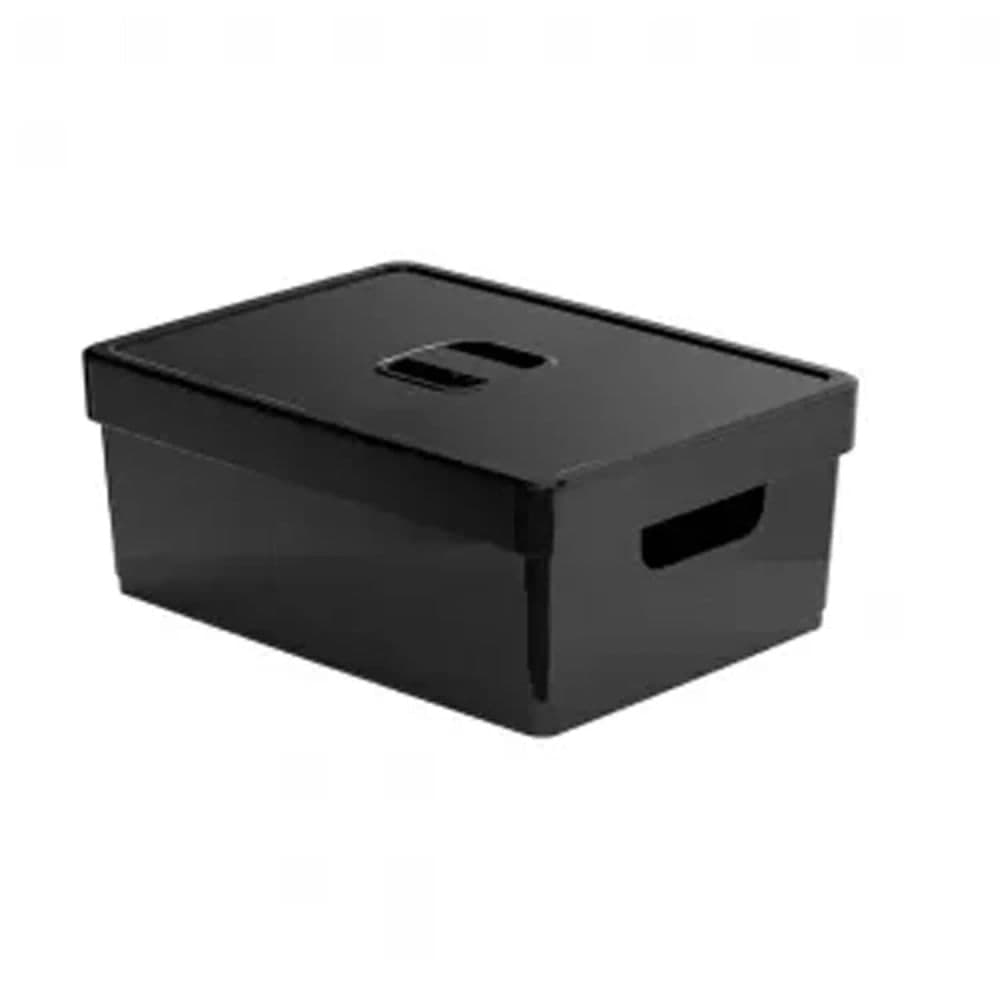Caixa Organizadora Flat com Tampa 10,35l Preto - Nitron
