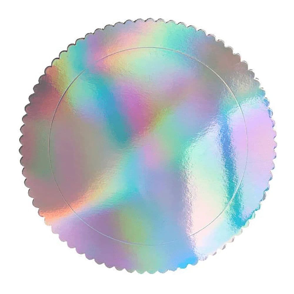 Cake Board Holográfico Mosaico 21cm - Silver Festas