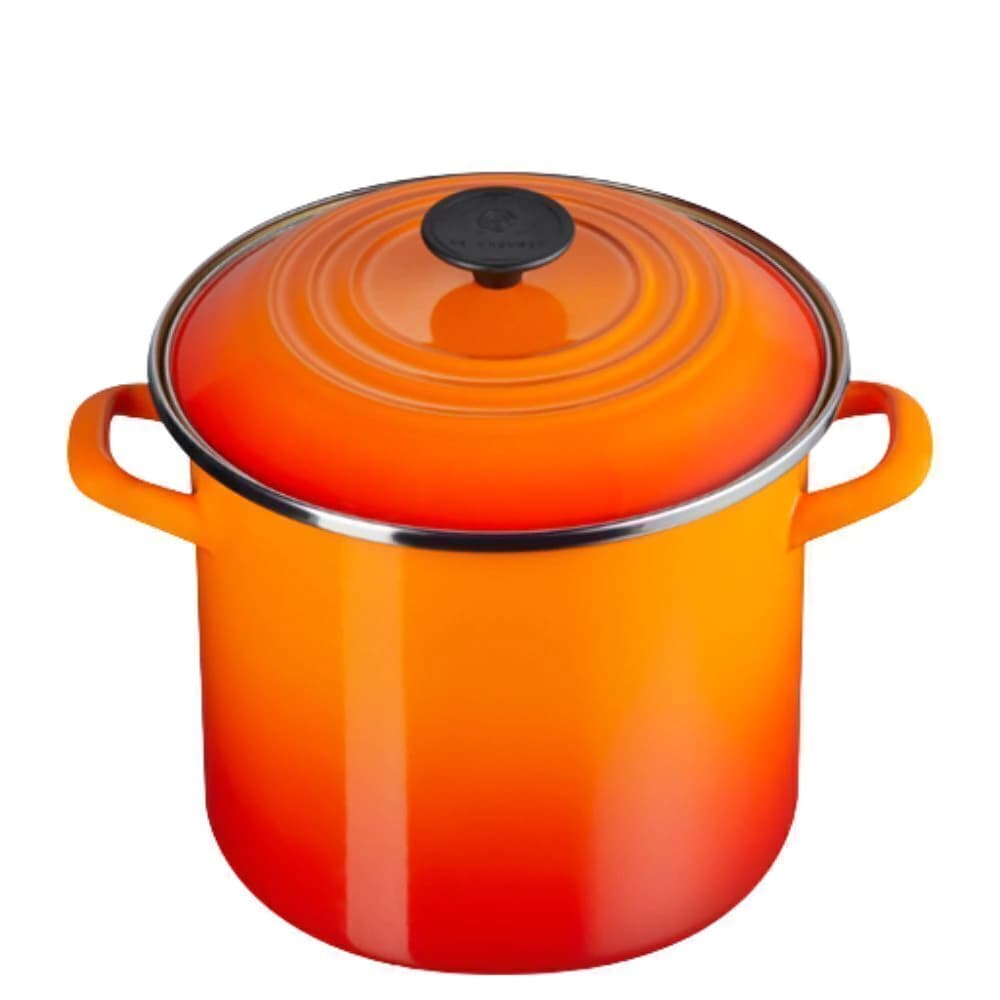 Caldeirão de Aço Esmaltado Le Creuset Stock Pot Laranja 20cm