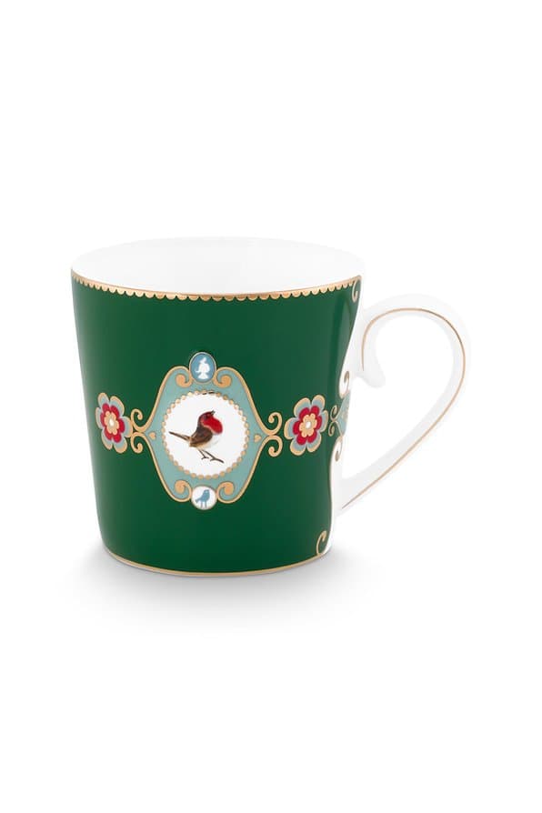 Caneca Grande Love Birds Pip Studio Verde Escuro 250 ml
