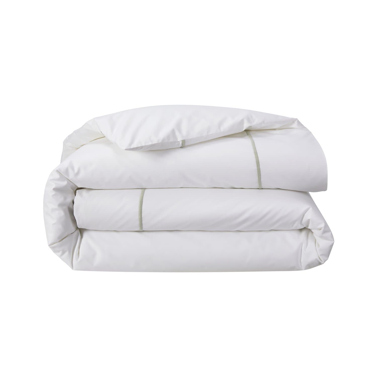 Capa de Duvet Athena Queen 500 Fios Yves Delorme Branco e Verde Sauge 2,60x2,40m