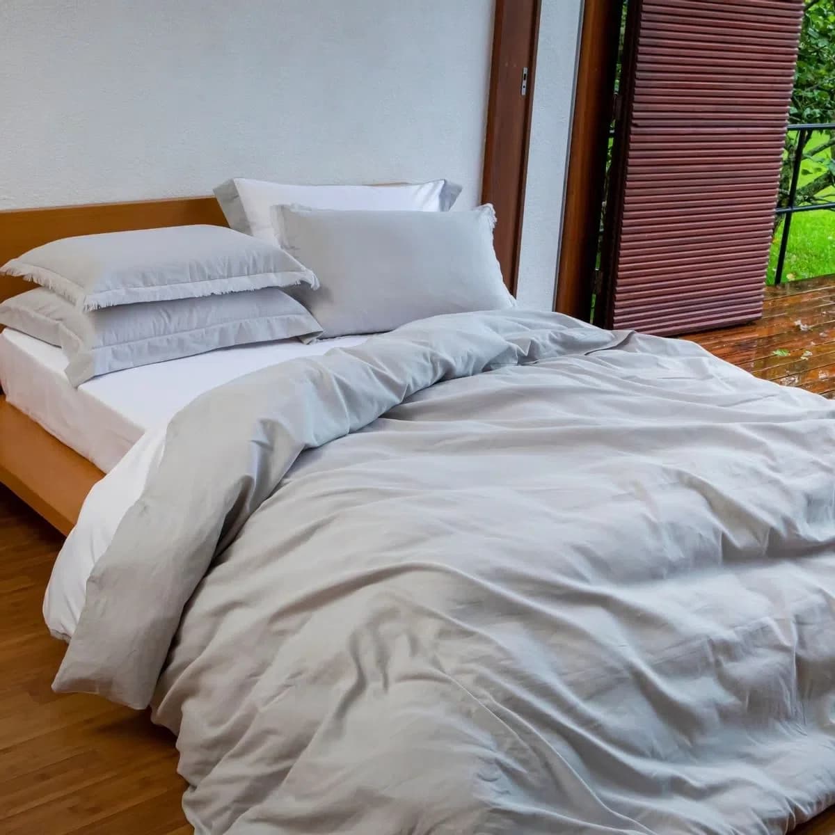 Capa Para Duvet Noronha Linho Cinza Artelassê King