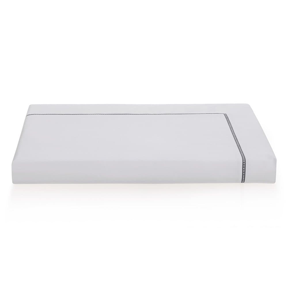 Capa Para Edredom Super King Portello 300 Fios Trussardi Branco e Ardósia 2,90 x 2,70 m