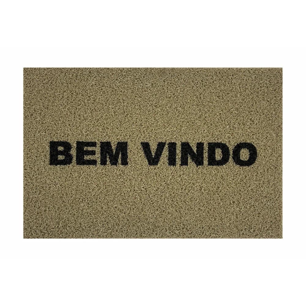 Capacho 60x40cm Bem Vindo Bege - Euro Mats