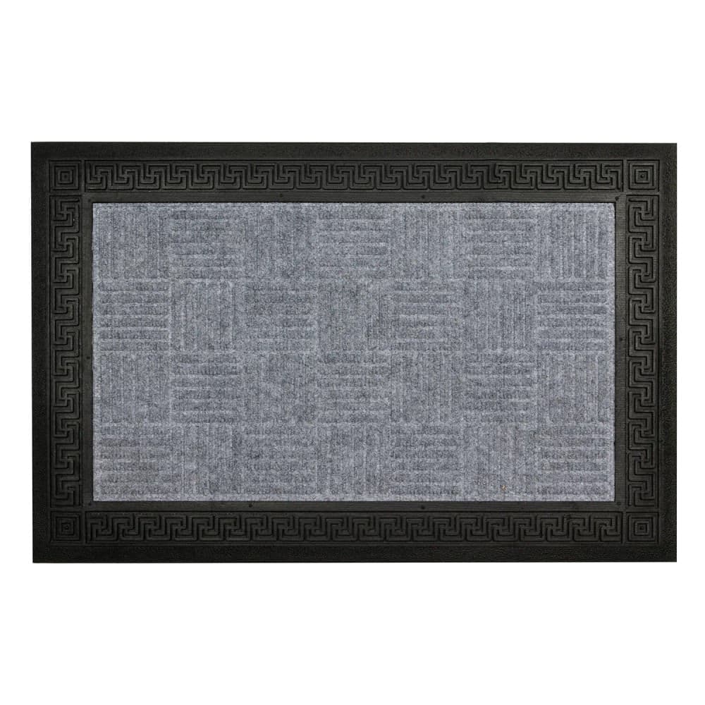 Capacho de Borracha 40x60cm Felix Preto e Cinza - Edantex