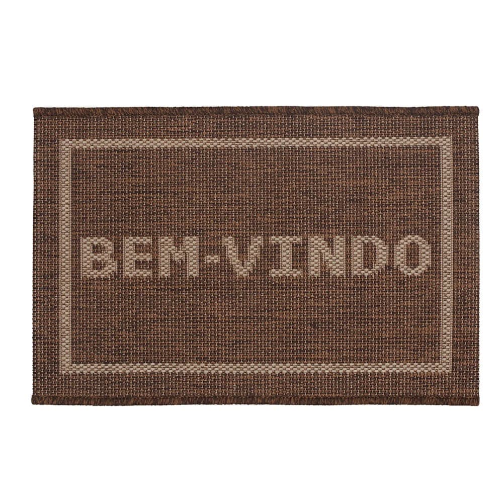 Capacho Eco-nature Bem-vindo 4 40x60cm Marrom - Têxtil J. Serrano