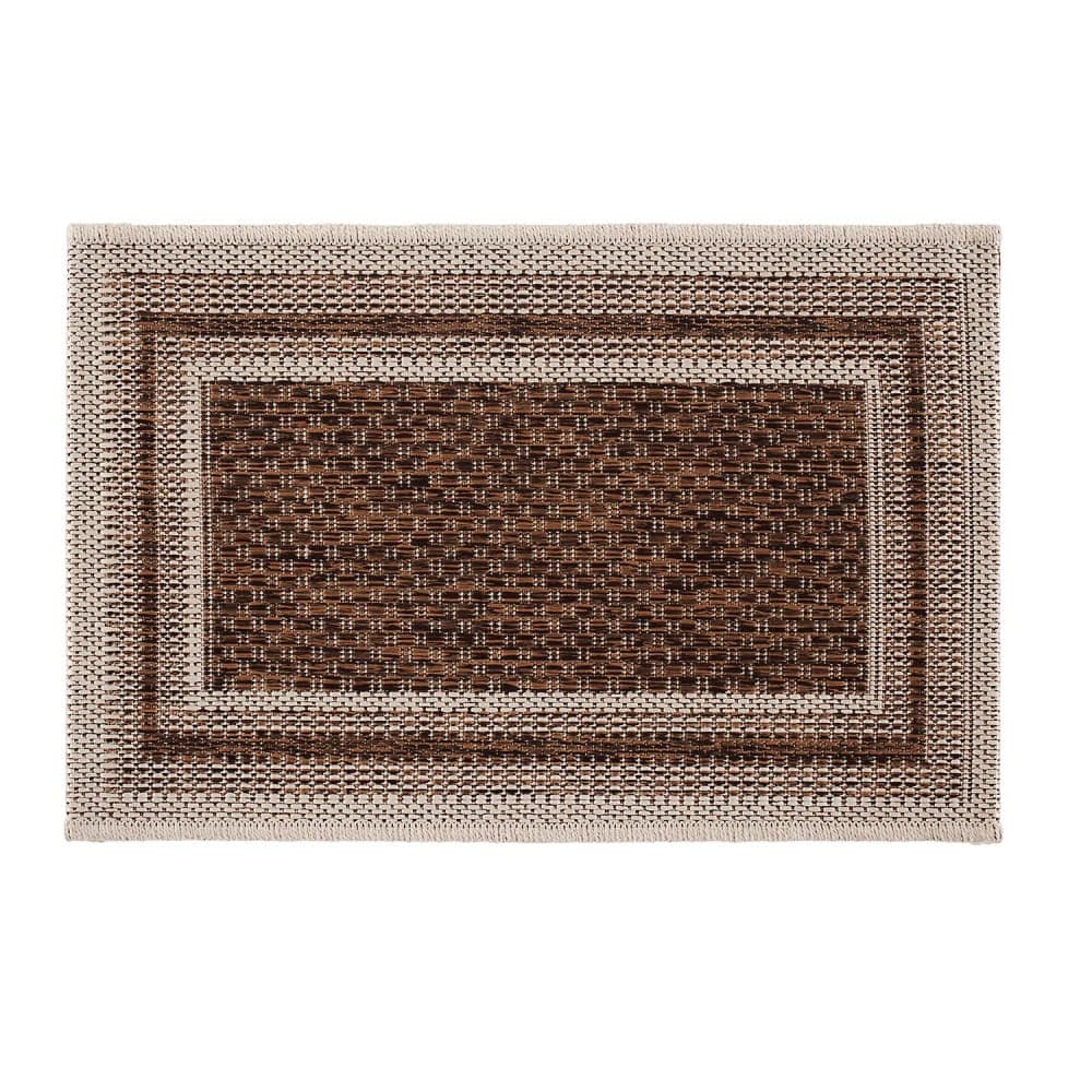 Capacho Eco Nature Moldura 40x60cm Bege e Marrom - Têxtil J. Serrano