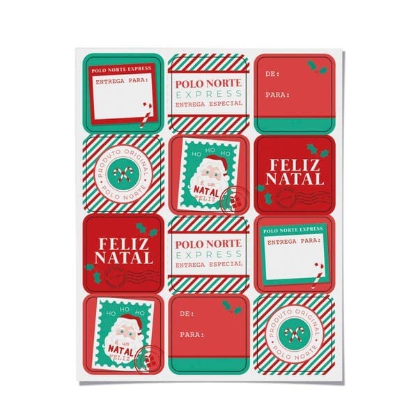 Cartela de Adesivos Polo Norte com 24un 4x4cm Cromos