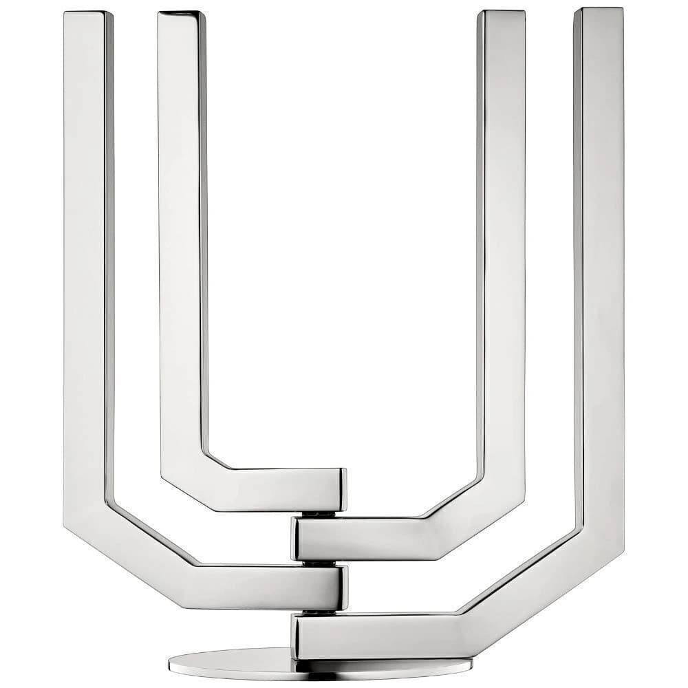 Castiçal de Aço Inox Christofle Arborescence 4 Velas 43cm