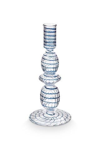 Castiçal de Vidro Swirl Pip Studio Azul