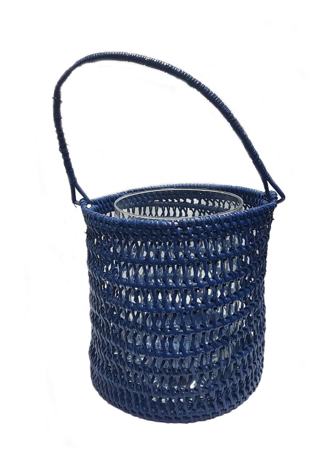 Castiçal Tresse em Rattan Thay Thay Azul Marinho