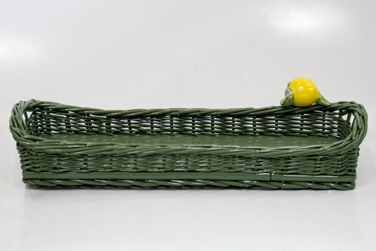 Cesta Baguete Vime Verde Alecrim Com Limão Sweet Home Decor