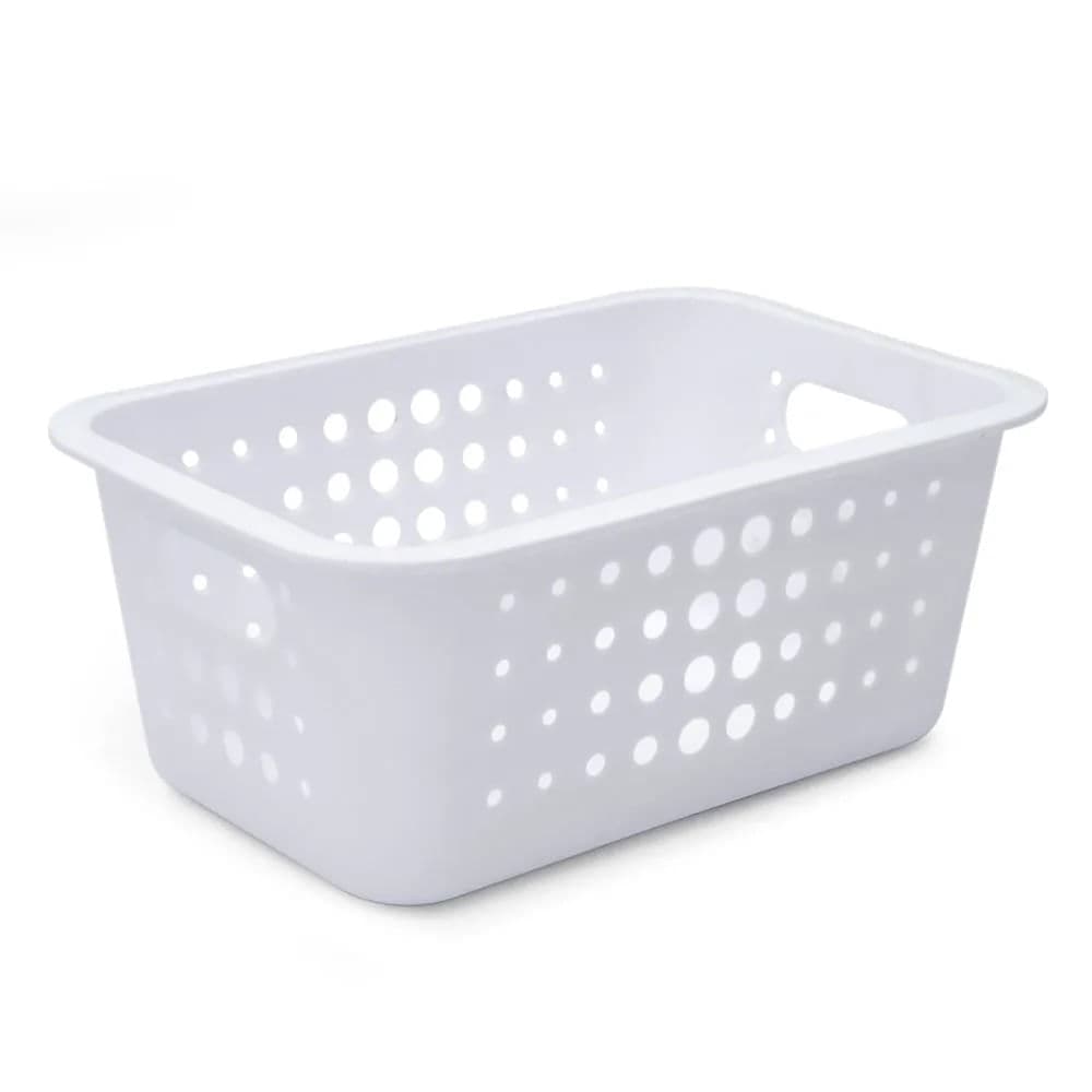 Cesta Organizadora Retangular 12x29cm Branca - Ou