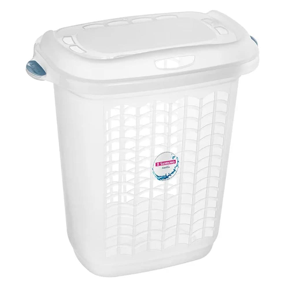 Cesto de Roupa com Tampa 53x54cm Cristal - Sanremo