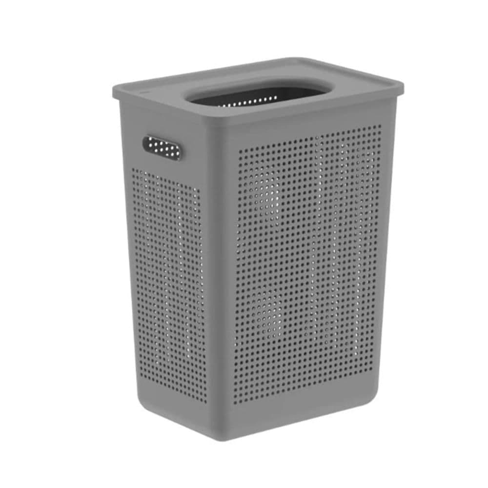 Cesto de Roupas com Tampa Flow 38l Chumbo - Ou