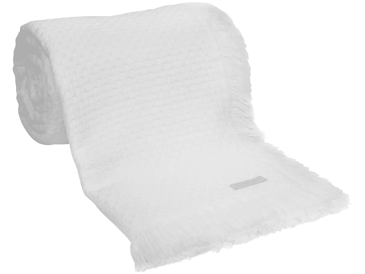 Colcha In Design com Franja Branco Solteiro 100% Algodão Buddemeyer 1,60X2,30m