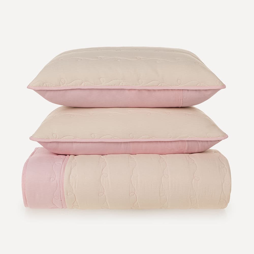 Colcha Infantil Casal com 2 Porta-travesseiros Tintim Blush