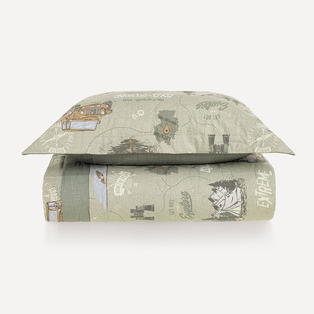 Colcha Infantil Solteiro com Porta-travesseiro 200 Fios Forest
