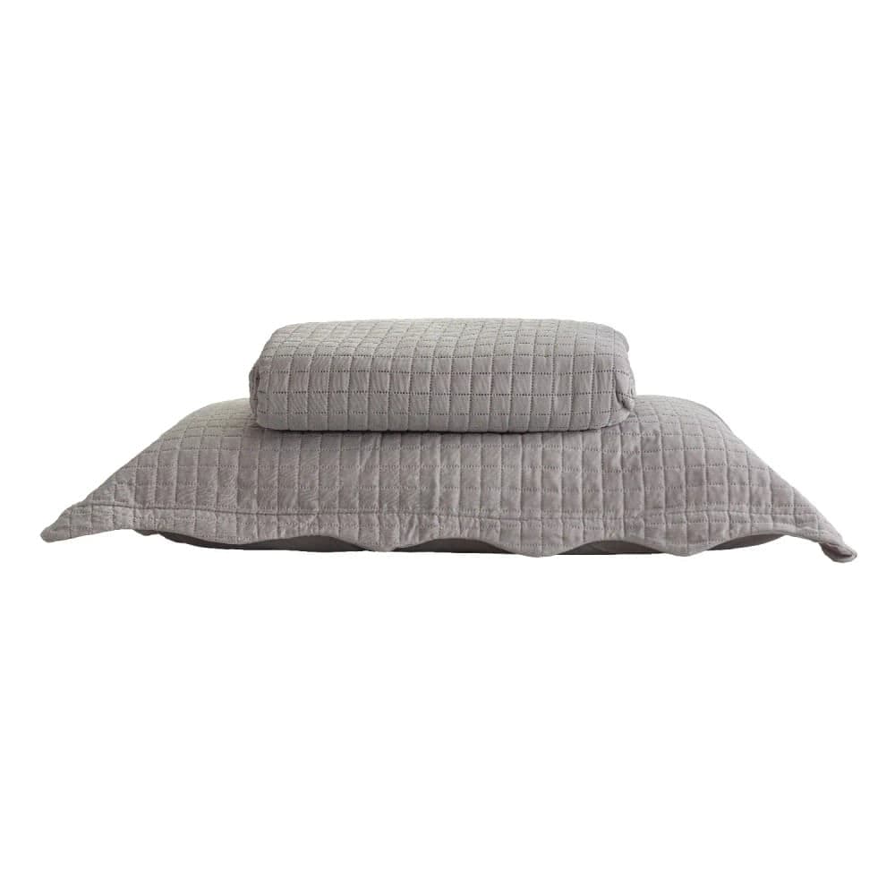 Colcha Matelassê Quadrat Casal 3 Peças Cinza - Lyor