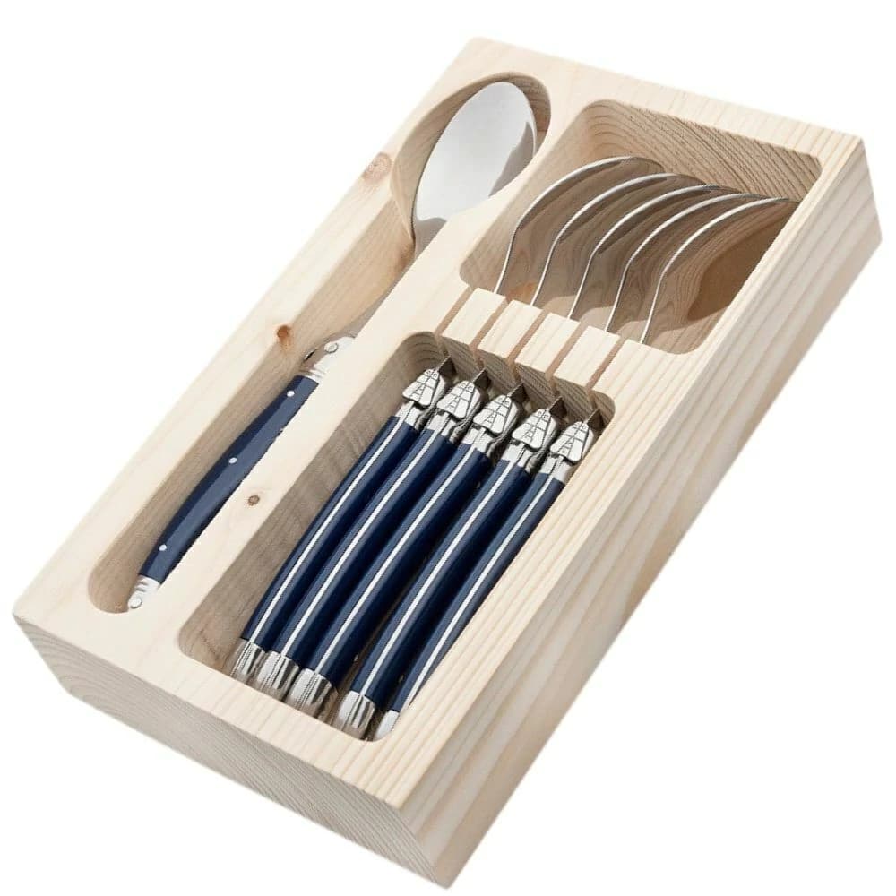 Colher de Aço Inox Laguiole Azul 22cm 6pçs