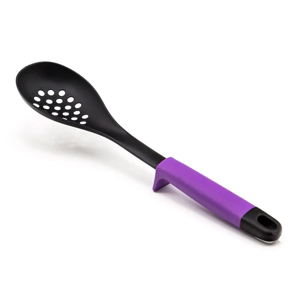Colher de Nylon Perfurada com Apoio Roxo - Utility