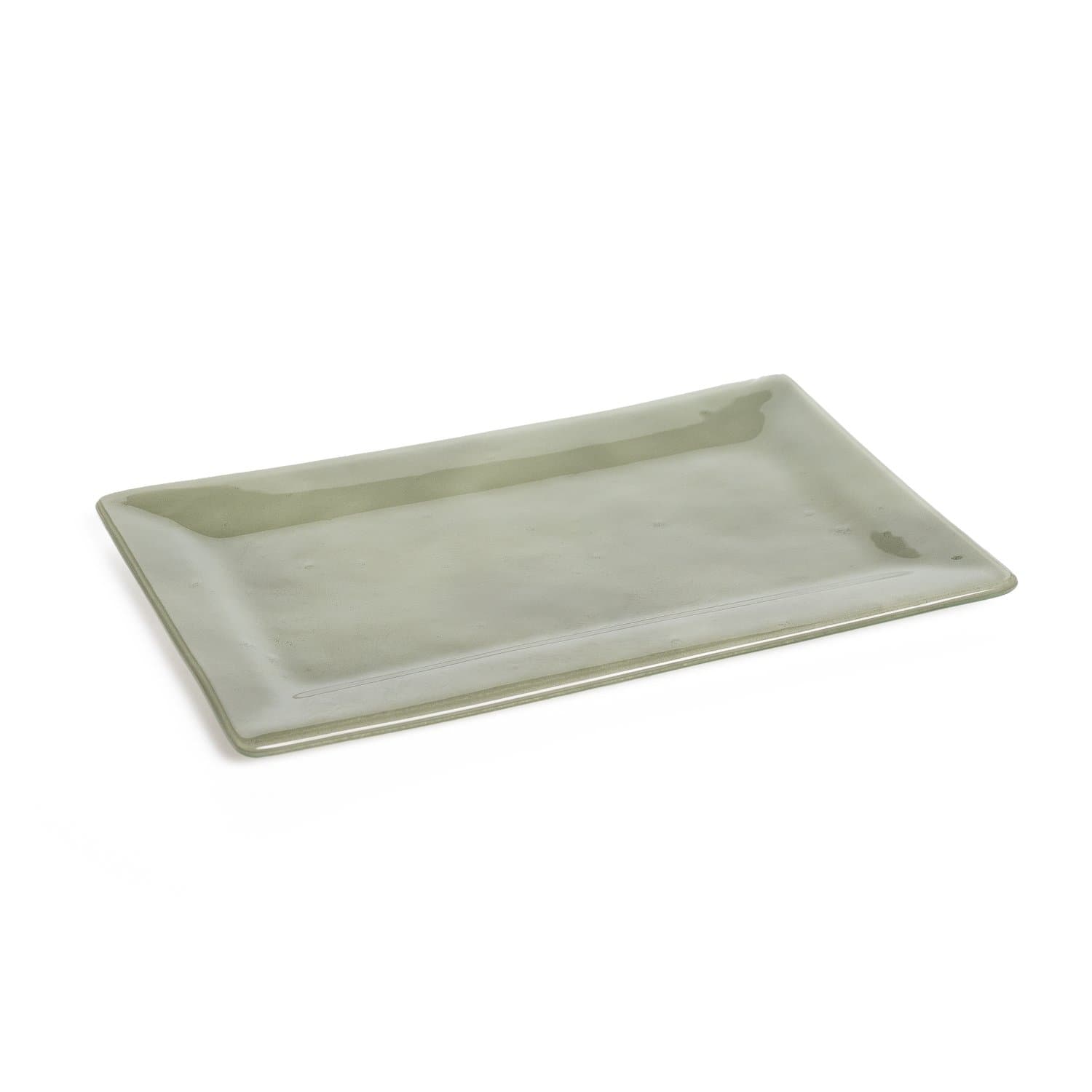 Conjunto 04 Pratos Retangulares Em Vidro Fendi 25 x 16 cm