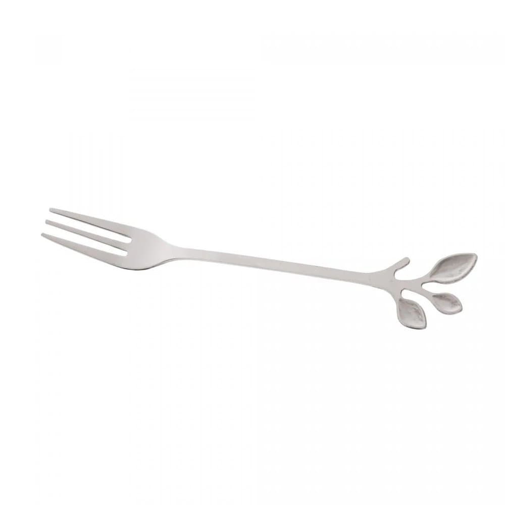 Conjunto 4 Garfos de Aço Inox para Aperitivo Leaves Prata - Wolff