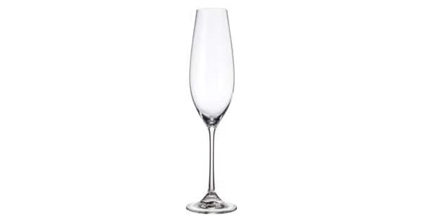 Conjunto 6 Taças de Cristal Ecológico Para Champagne Bohemia 260ml