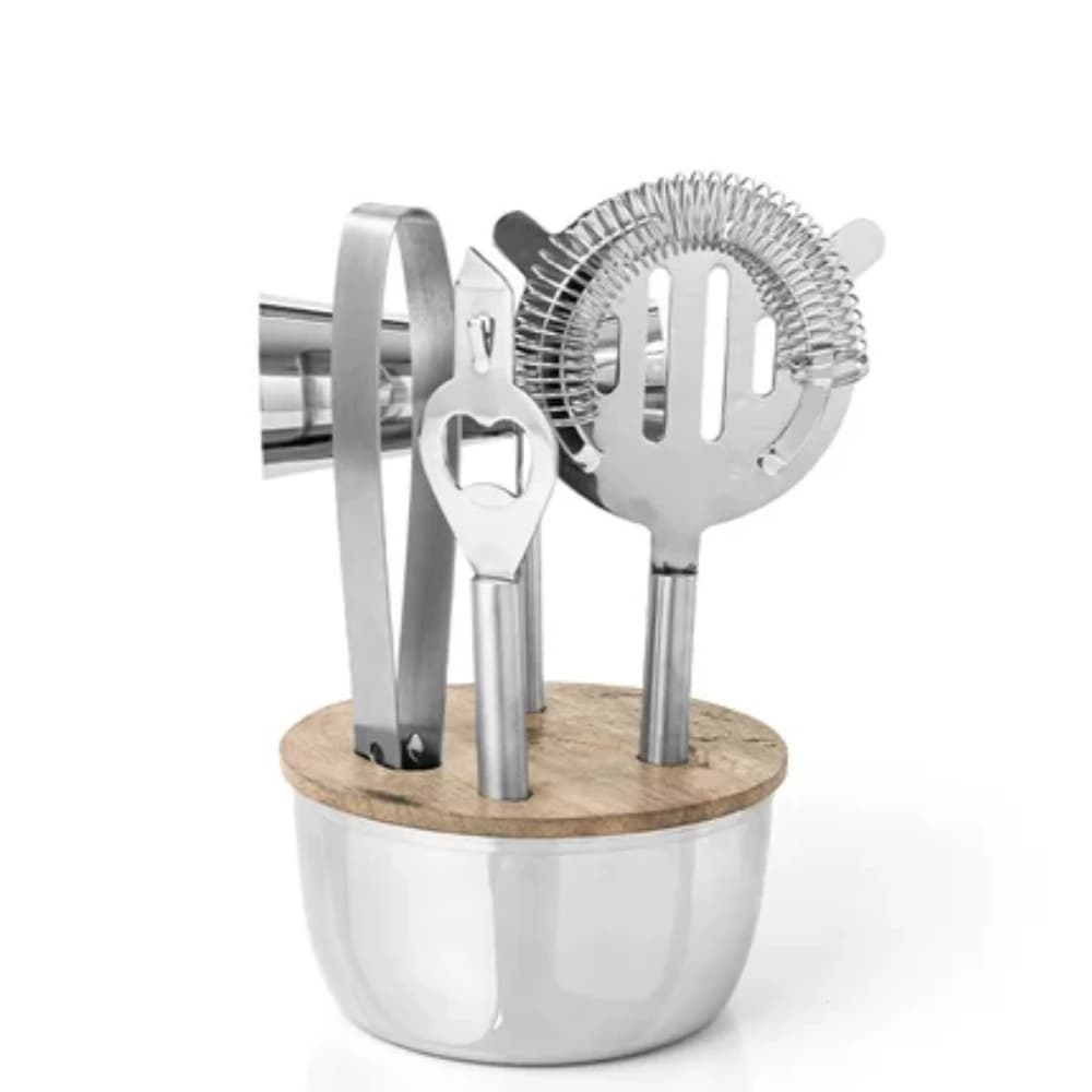 Conjunto de Acessórios para Bar de Aço Inox 5pçs