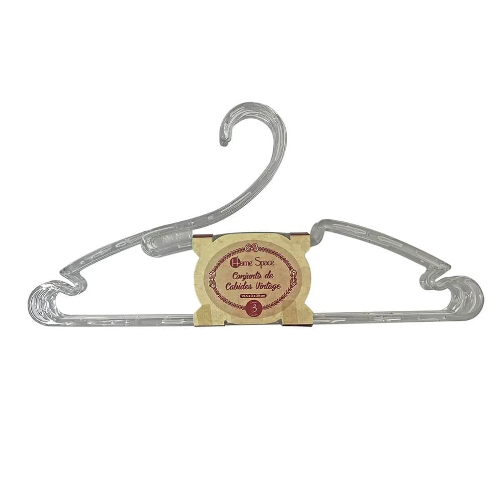 Conjunto de Cabides Vintage 3 Peças Cristal - Home Space