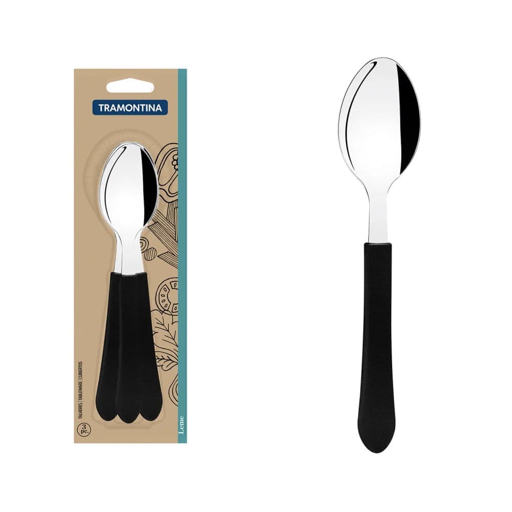 Conjunto de Colher De Mesa Leme 3 Peças Preto - Tramontina