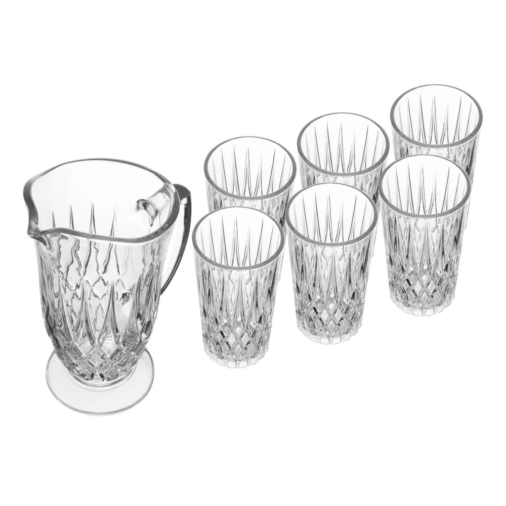Conjunto de Jarra com Copos De Cristal 7 Peças Deli Diamante - Lyor