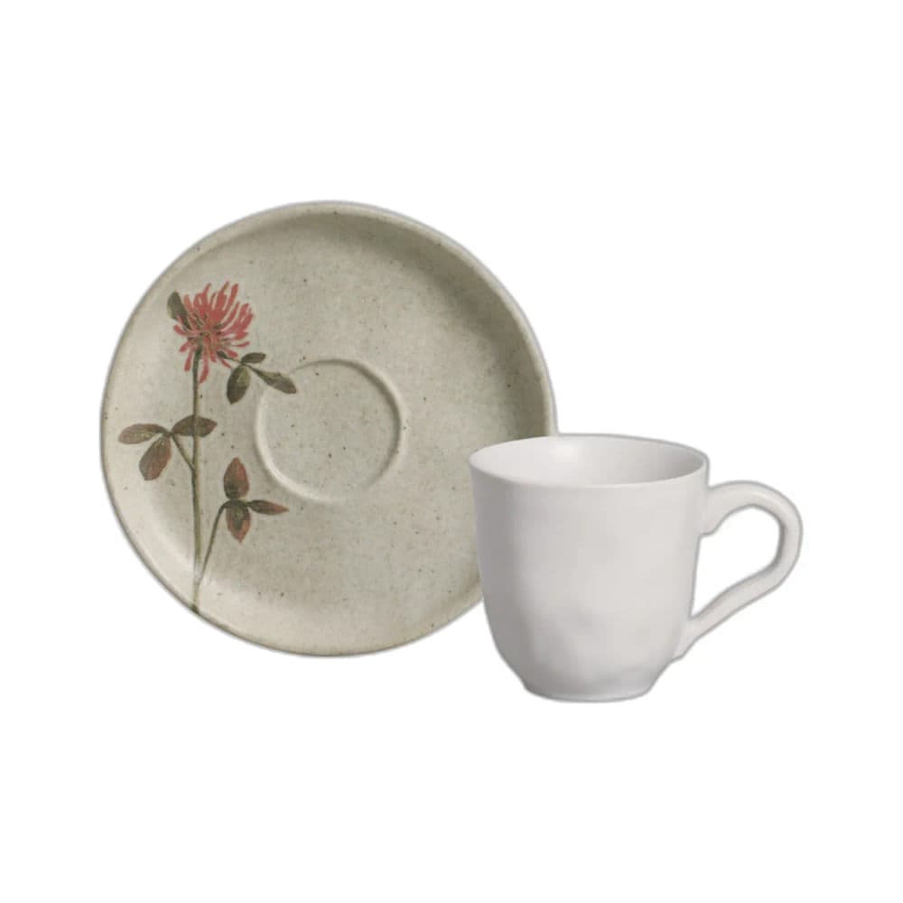 Conjunto de Xícaras com Pires De Café 6 Peças Bio Campestre 120mL - Porto Brasil