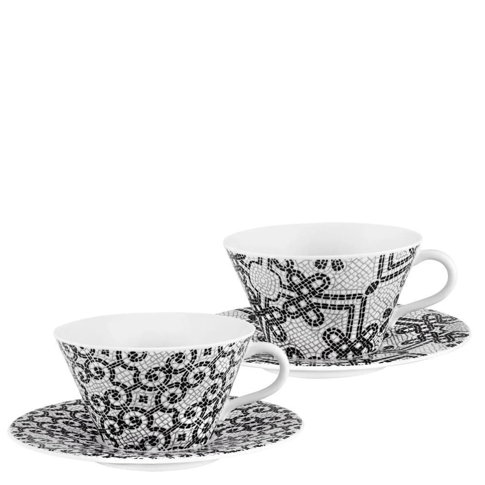 Conjunto de Xícaras para Chá de Porcelana Vista Alegre Calçada Portuguesa 2pçs