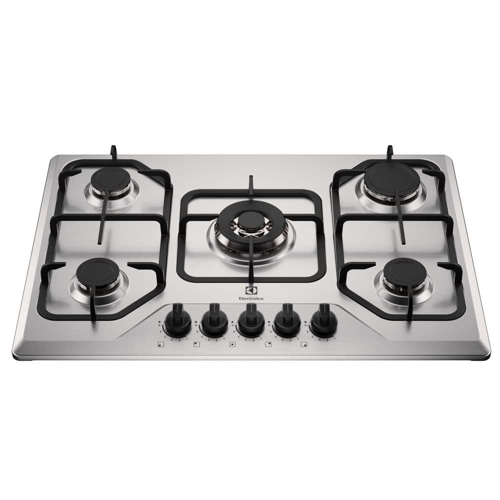 Cooktop 5 Bocas a Gás Electrolux Inox Experience Multi Chama e Grade Ferro Fundido (KE5XC)