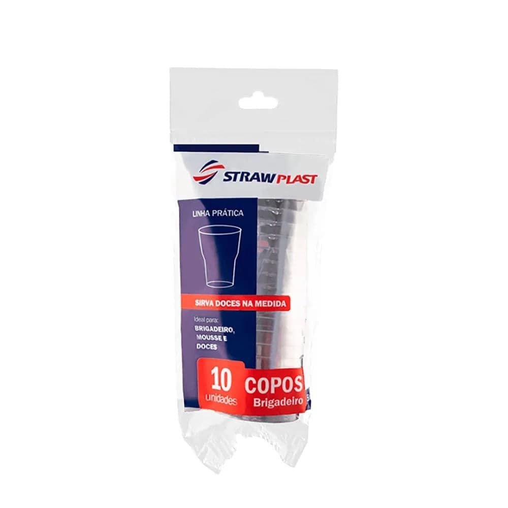 Copo de Brigadeiro 50mL Cristal 10 Unidades - Strawplast