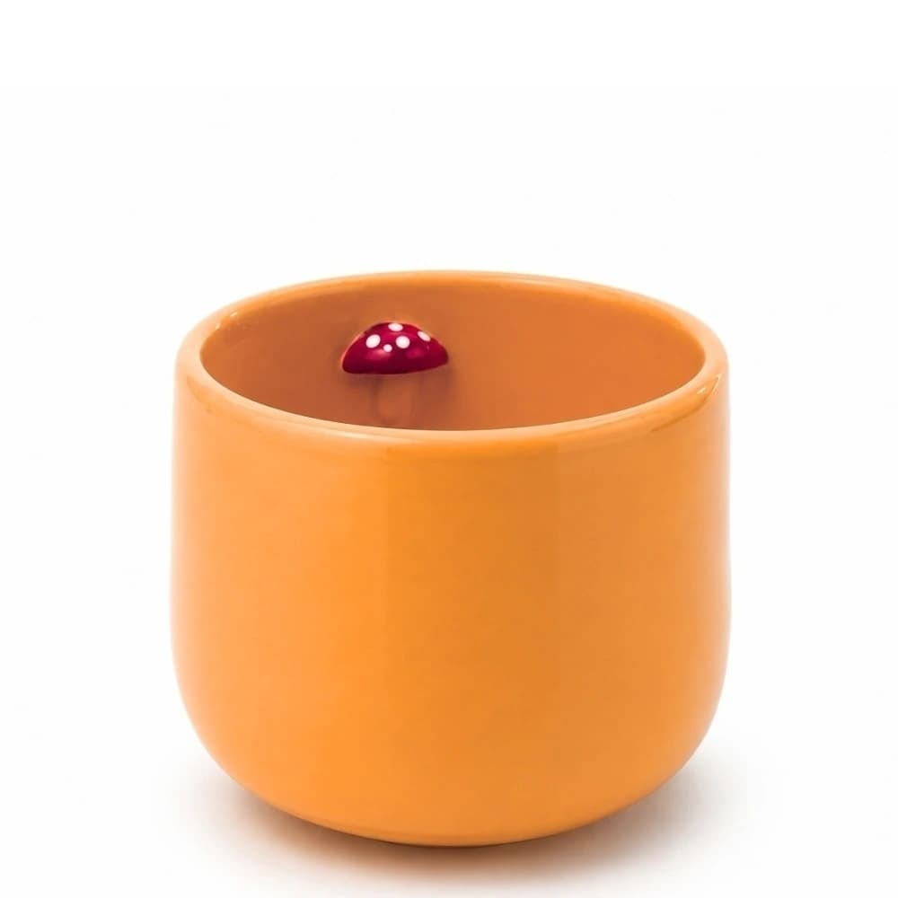 Copo de Cerâmica de Café Cogumelo Laranja