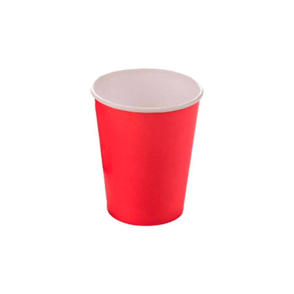 Copo de Papel Descartável 270mL Vermelho 10 Unidades - Silver Plastic