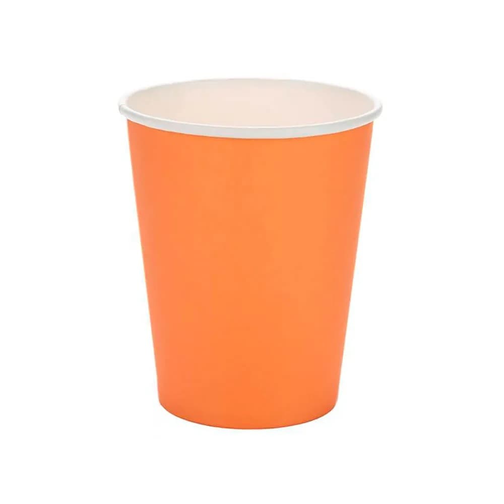 Copo Descartável de Papel 270mL Laranja 10 Unidades - Silver Plastic