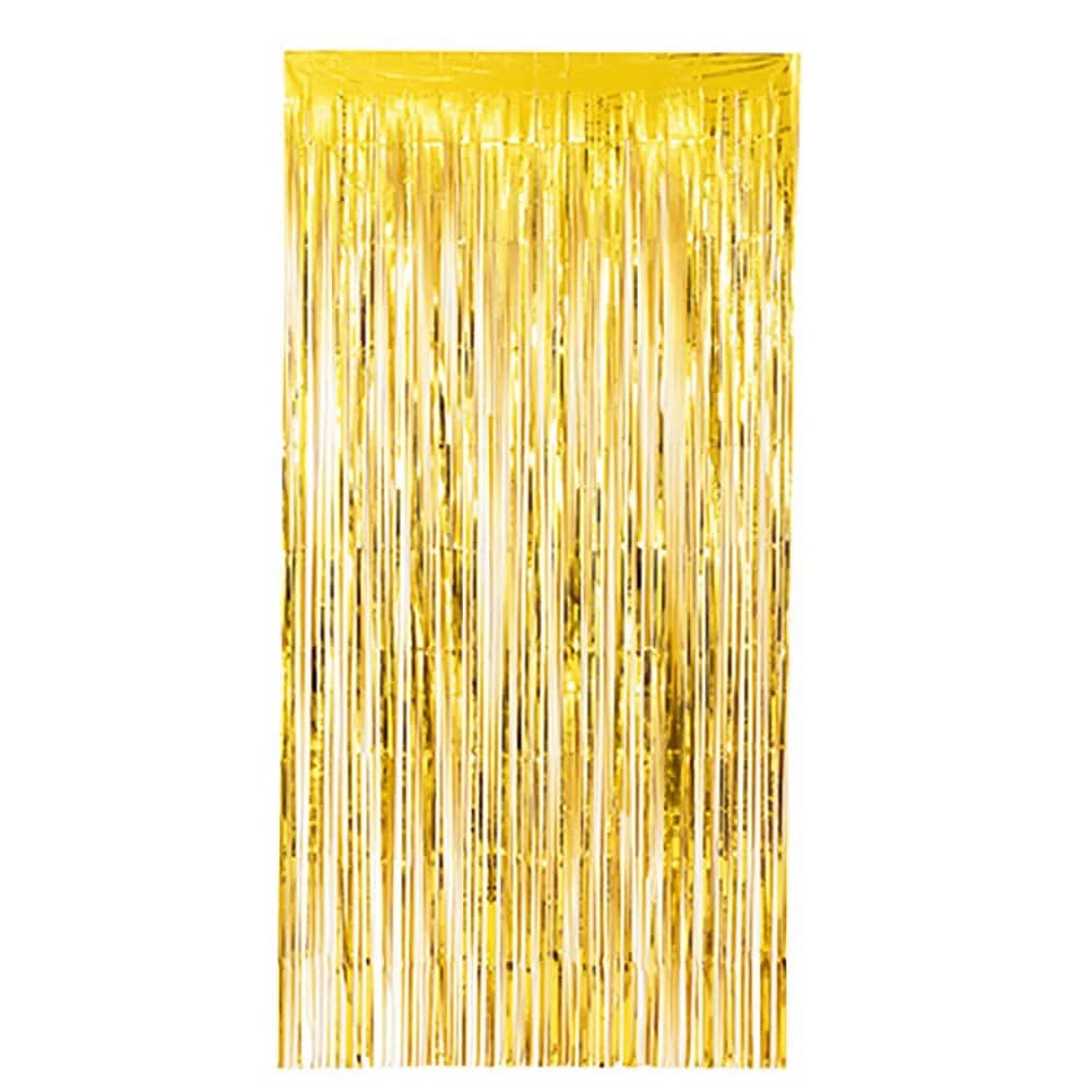 Cortina Franja Metal 1x2m Dourada - Silver Plastic