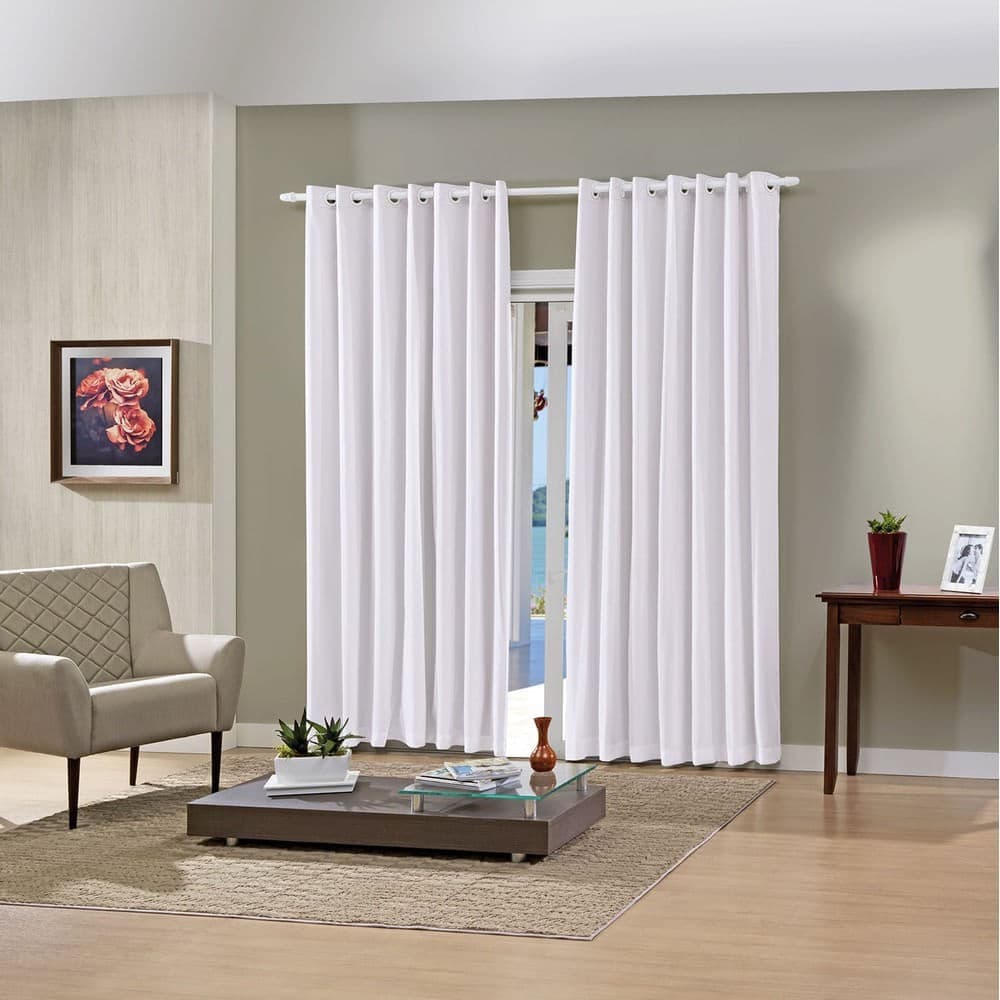 Cortina Pratika 3,6x2,5m Branco - Bella Janela