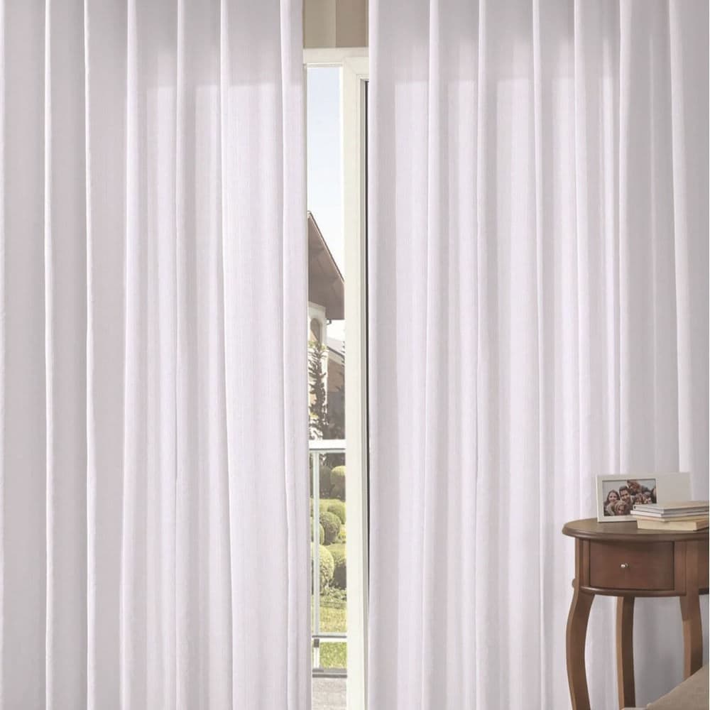 Cortina Rústica Pantex 2,6x1,7m Branco - Bella Janela