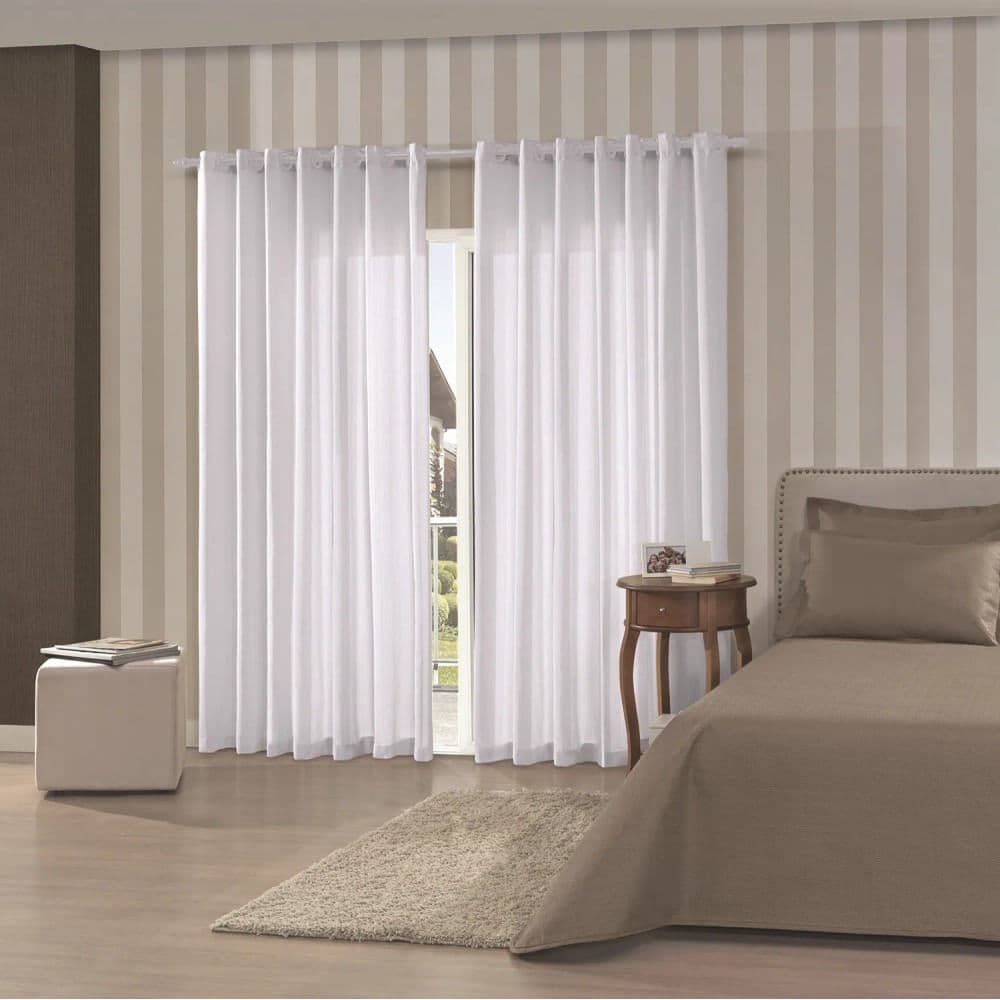 Cortina Rústica Pantex 2,6x2,3m Branca - Bella Janela