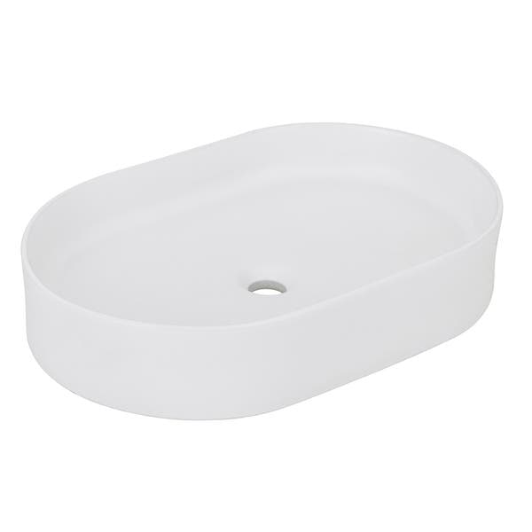 Cuba para Banheiro de Apoio Louça Oval Branca Fosca 58x39cm Barcelona Sensea