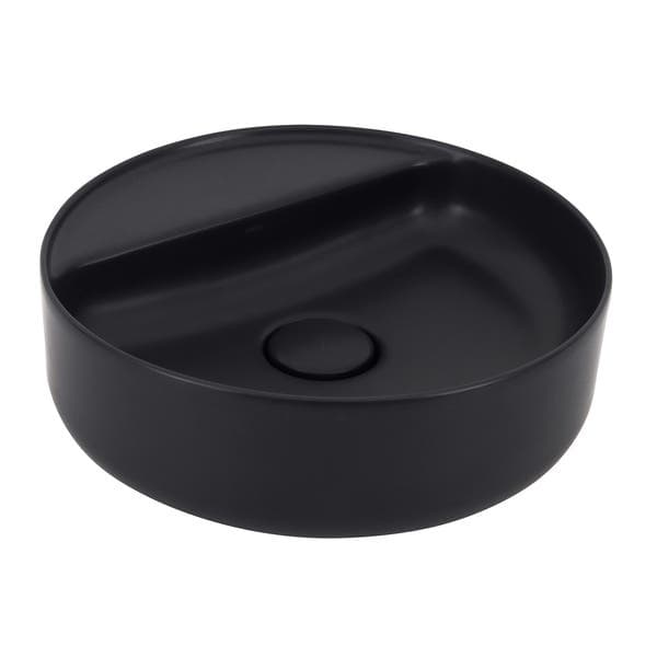 Cuba para Banheiro de Apoio Louça Redonda Ébano Fosco 40cm com Mesa Slim Deca